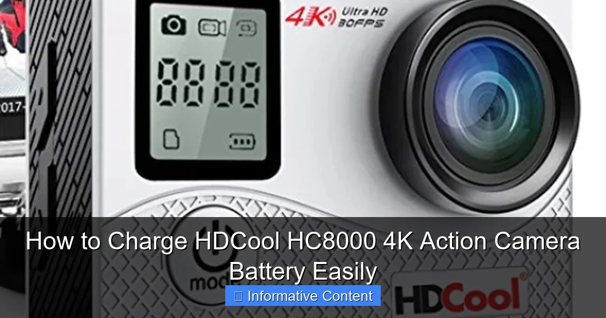How to Charge HDCool HC8000 4K Action Camera Battery Easily