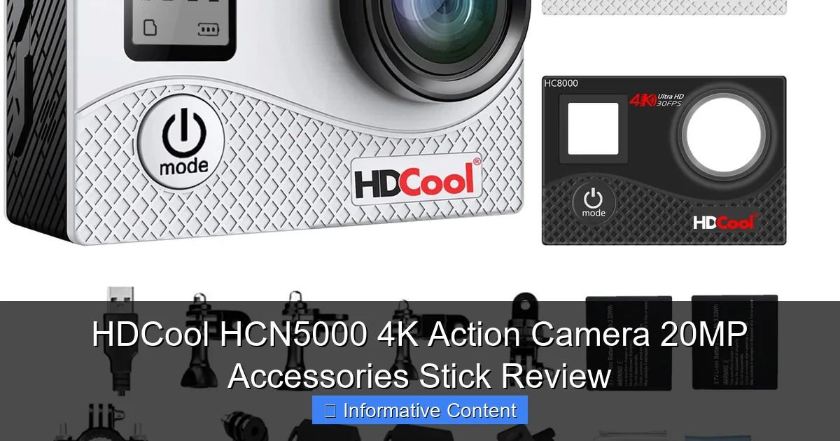 HDCool HCN5000 4K Action Camera 20MP Accessories Stick Review