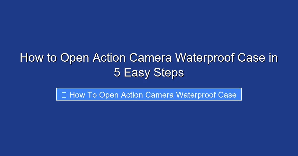 How to Open Action Camera Waterproof Case in 5 Easy Steps