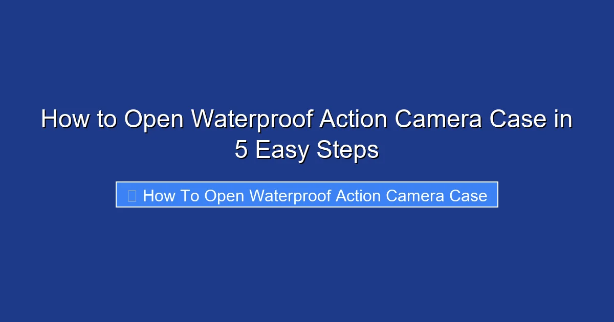 How to Open Waterproof Action Camera Case in 5 Easy Steps