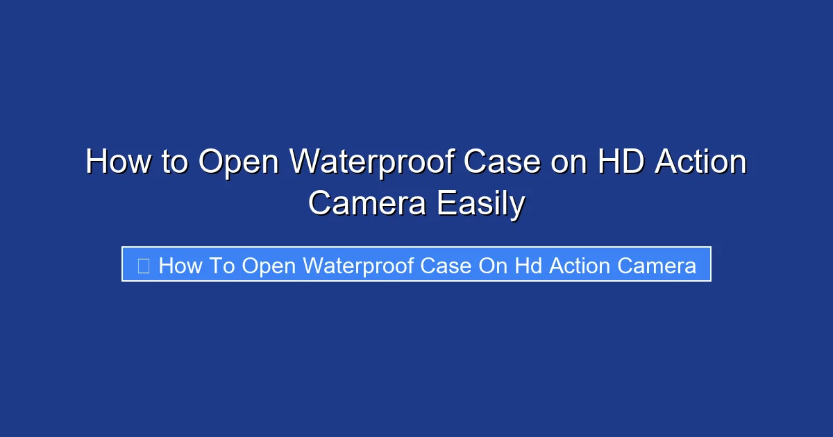 How to Open Waterproof Case on HD Action Camera Easily