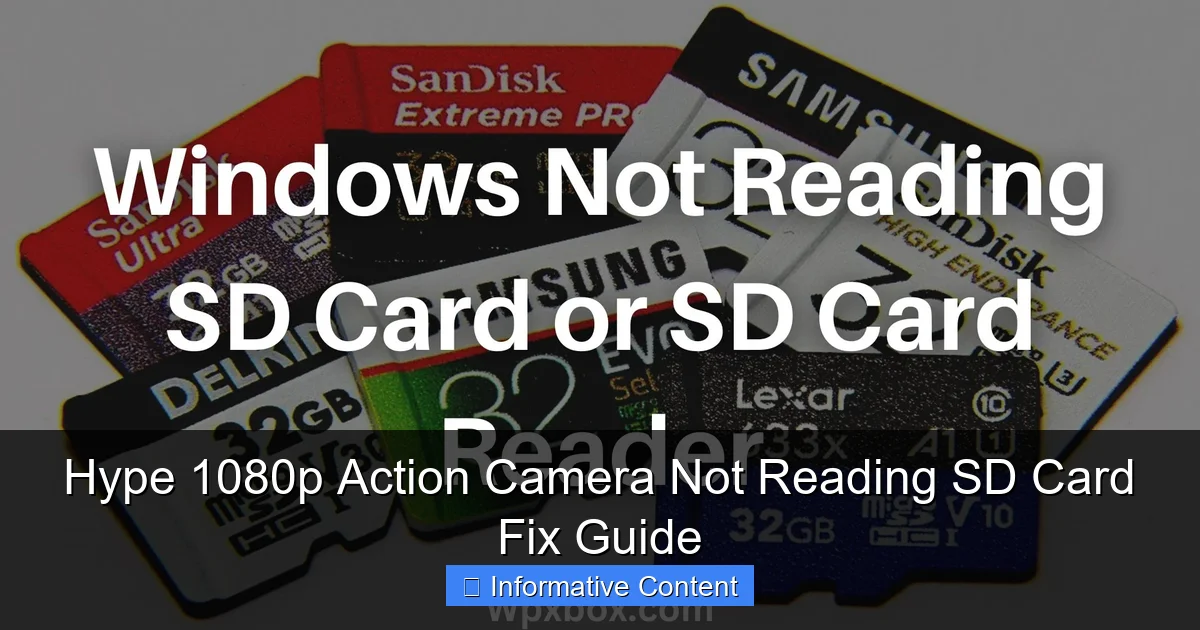 Hype 1080p Action Camera Not Reading SD Card Fix Guide