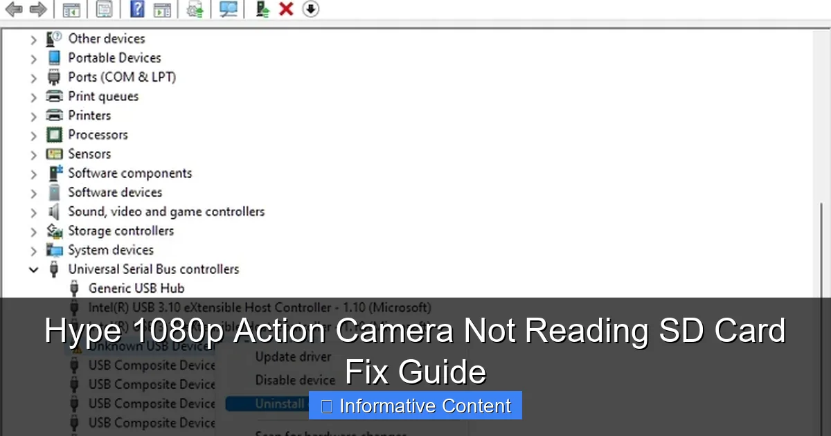 Hype 1080p Action Camera Not Reading SD Card Fix Guide