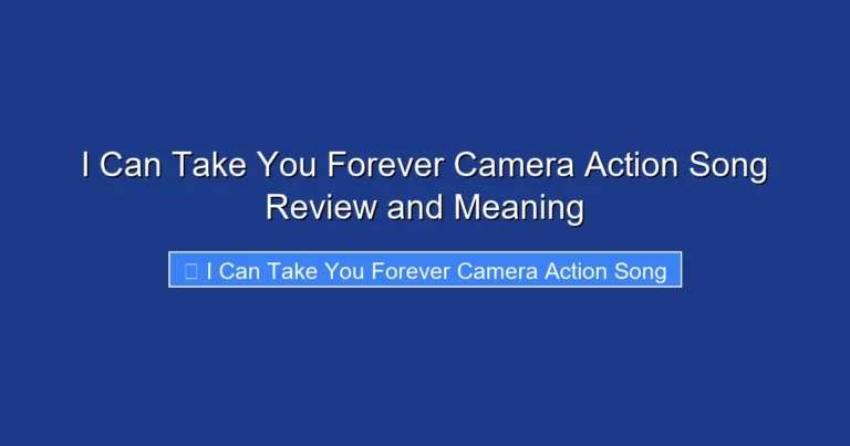 I Can Take You Forever Camera Action Song Review and Meaning