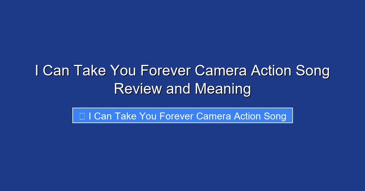 I Can Take You Forever Camera Action Song Review and Meaning