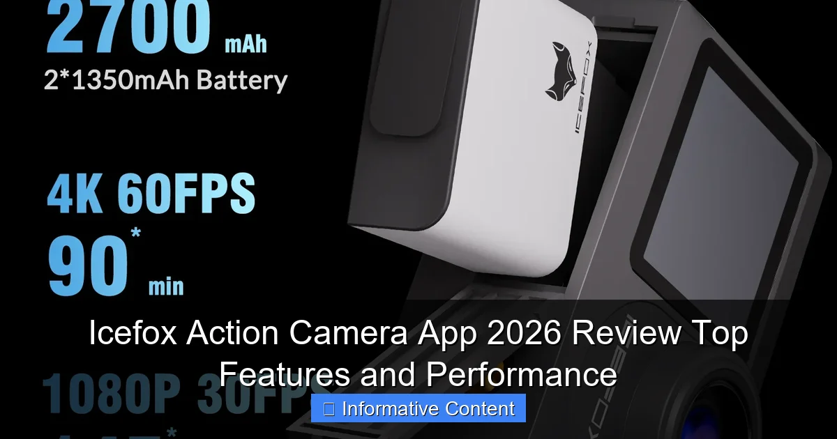 Icefox Action Camera App 2026 Review Top Features and Performance