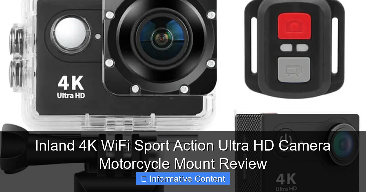 Inland 4K WiFi Sport Action Ultra HD Camera Motorcycle Mount Review