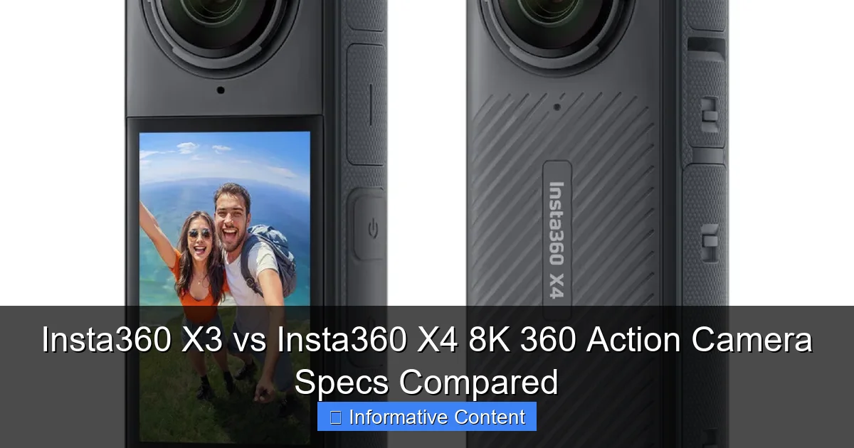 Insta360 X3 vs Insta360 X4 8K 360 Action Camera Specs Compared