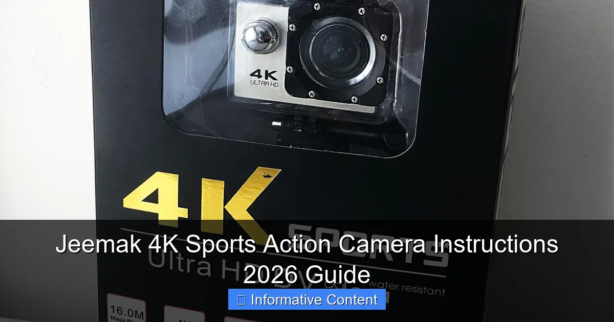 Jeemak 4K Sports Action Camera Instructions 2026 Guide