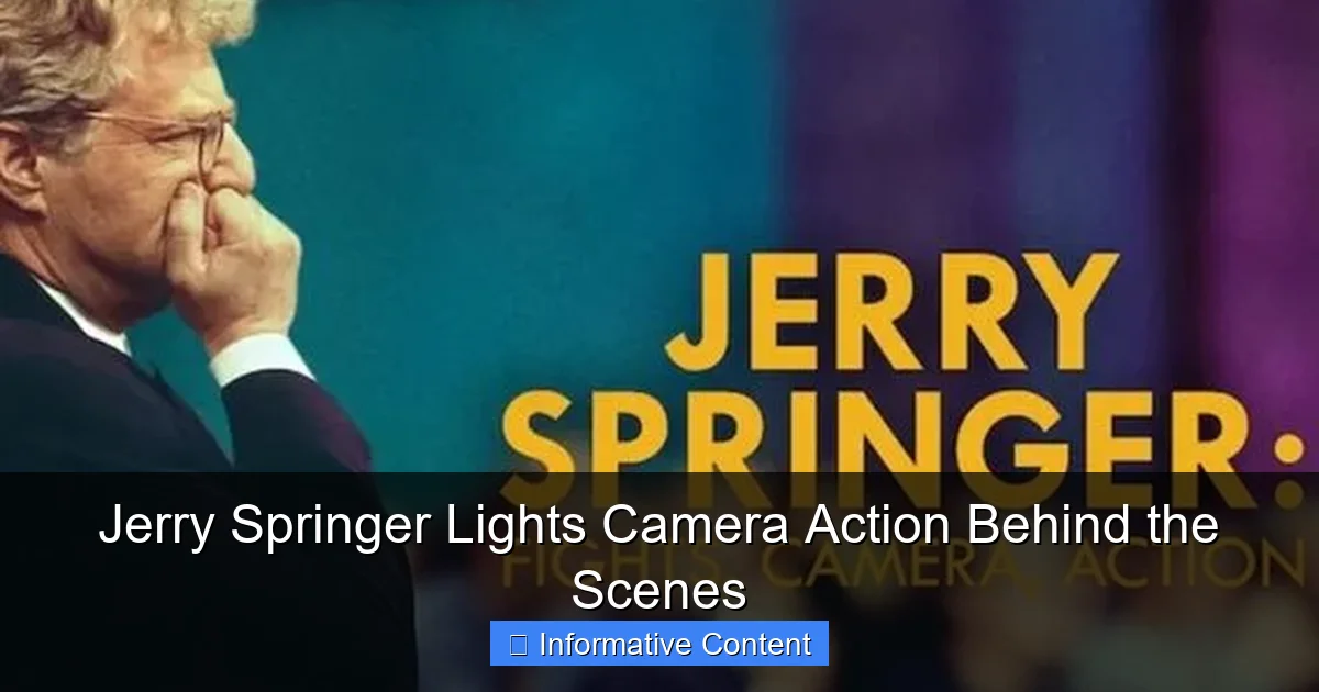 Jerry Springer Lights Camera Action Behind the Scenes