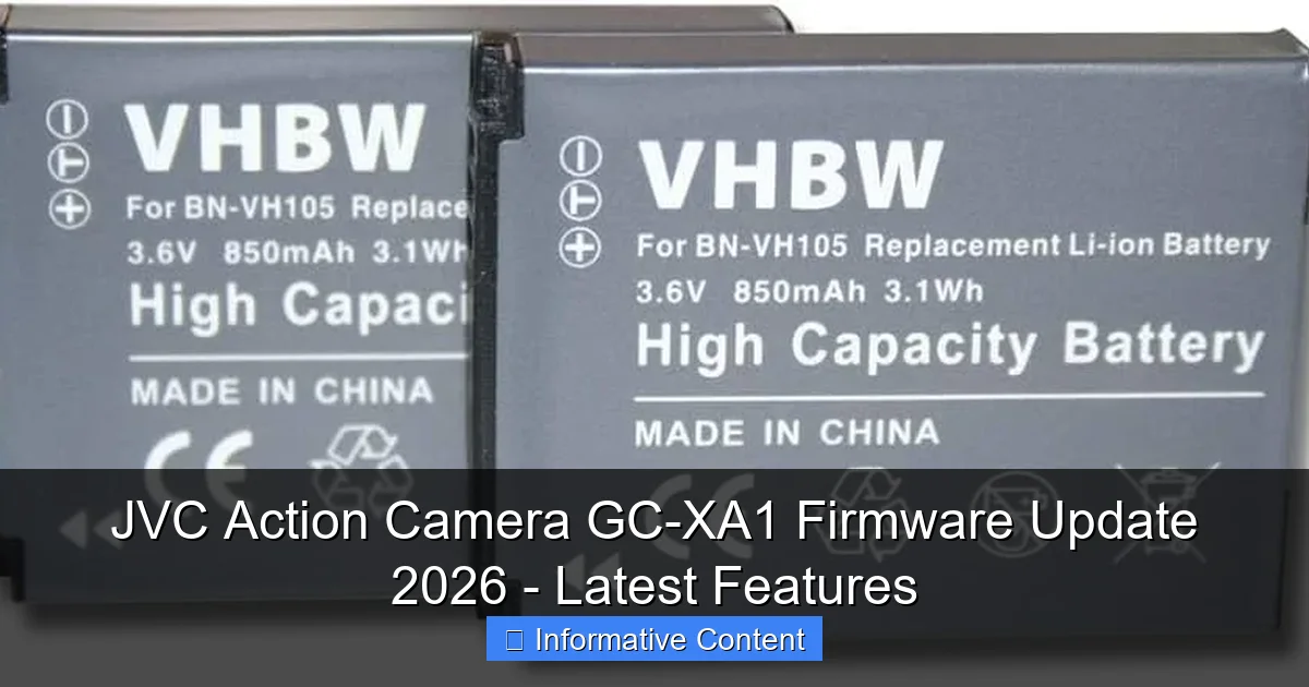 JVC Action Camera GC-XA1 Firmware Update 2026 - Latest Features