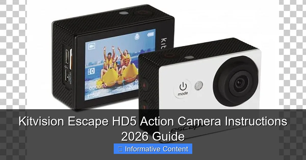 Kitvision Escape HD5 Action Camera Instructions 2026 Guide