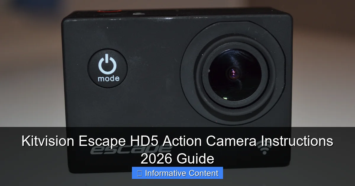 Kitvision Escape HD5 Action Camera Instructions 2026 Guide