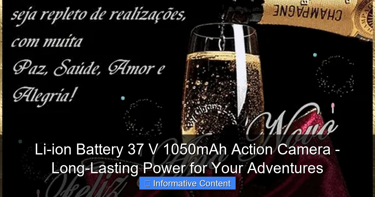 Li-ion Battery 37 V 1050mAh Action Camera - Long-Lasting Power for Your Adventures