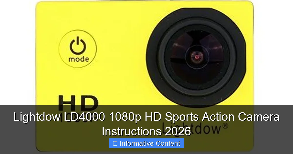 Lightdow LD4000 1080p HD Sports Action Camera Instructions 2026