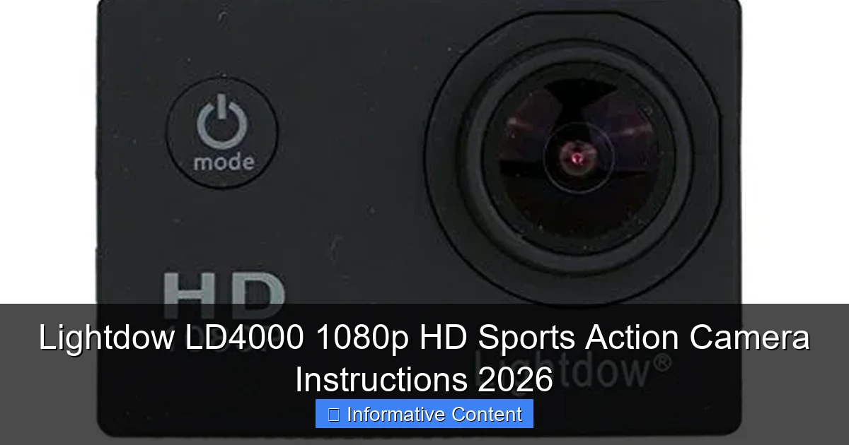 Lightdow LD4000 1080p HD Sports Action Camera Instructions 2026