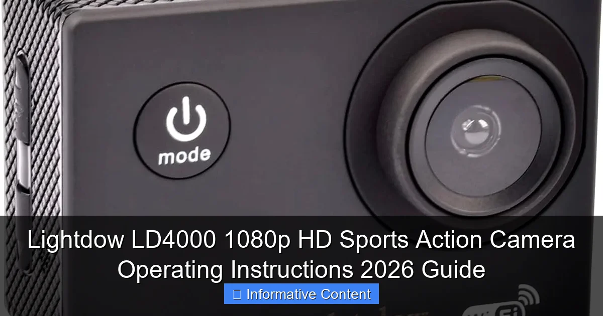 Lightdow LD4000 1080p HD Sports Action Camera Operating Instructions 2026 Guide