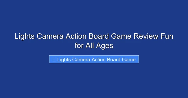 Lights Camera Action Board Game Review Fun for All Ages