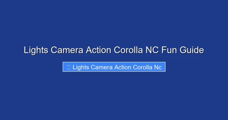 Lights Camera Action Corolla NC Fun Guide