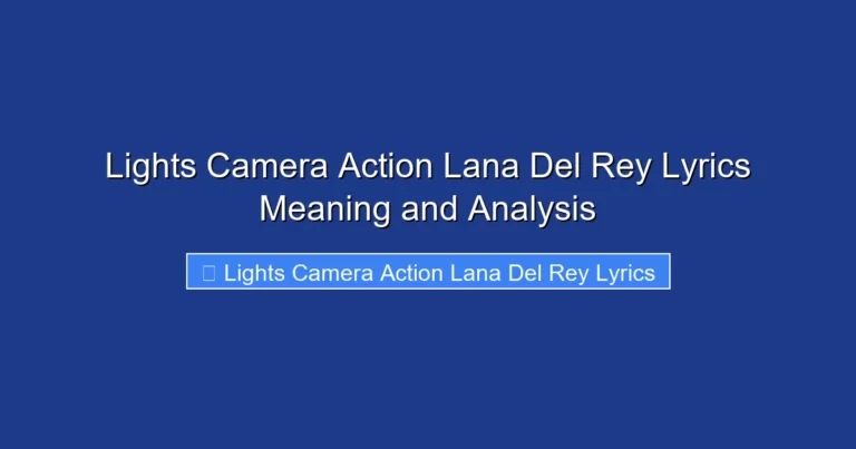Lights Camera Action Lana Del Rey Lyrics Meaning and Analysis