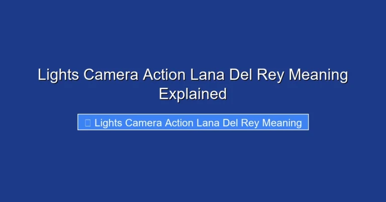 Lights Camera Action Lana Del Rey Meaning Explained