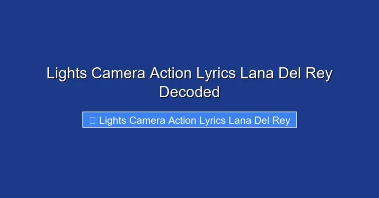Lights Camera Action Lyrics Lana Del Rey Decoded
