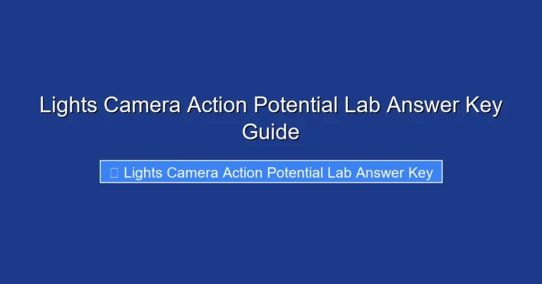 Lights Camera Action Potential Lab Answer Key Guide