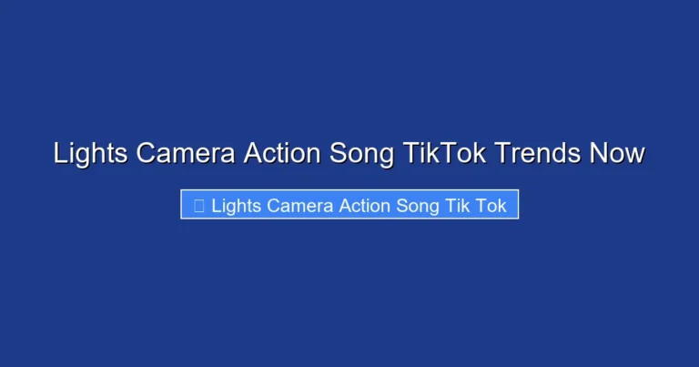 Lights Camera Action Song TikTok Trends Now