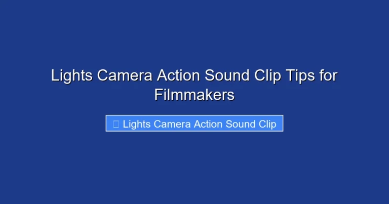 Lights Camera Action Sound Clip Tips for Filmmakers