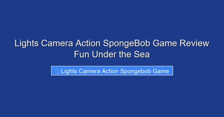 Lights Camera Action SpongeBob Game Review Fun Under the Sea