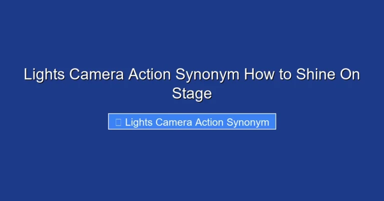Lights Camera Action Synonym How to Shine On Stage