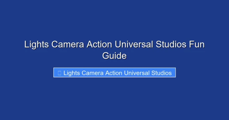 Lights Camera Action Universal Studios Fun Guide