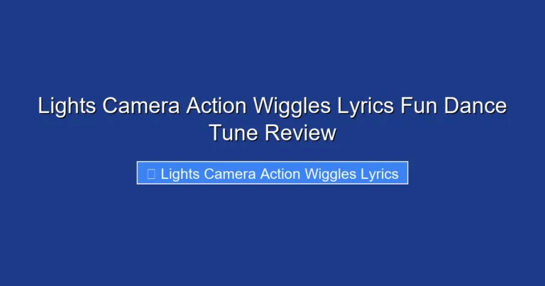 Lights Camera Action Wiggles Lyrics Fun Dance Tune Review