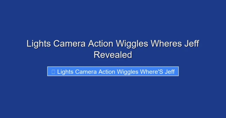 Lights Camera Action Wiggles Wheres Jeff Revealed