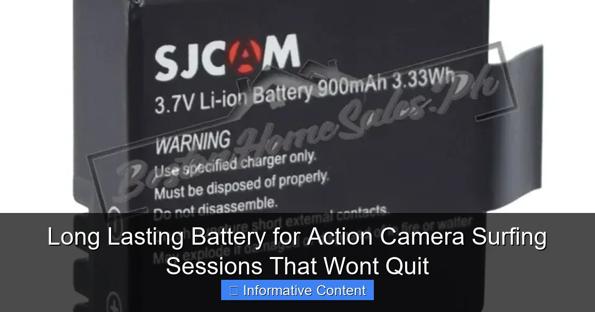 Long Lasting Battery for Action Camera Surfing Sessions That Wont Quit
