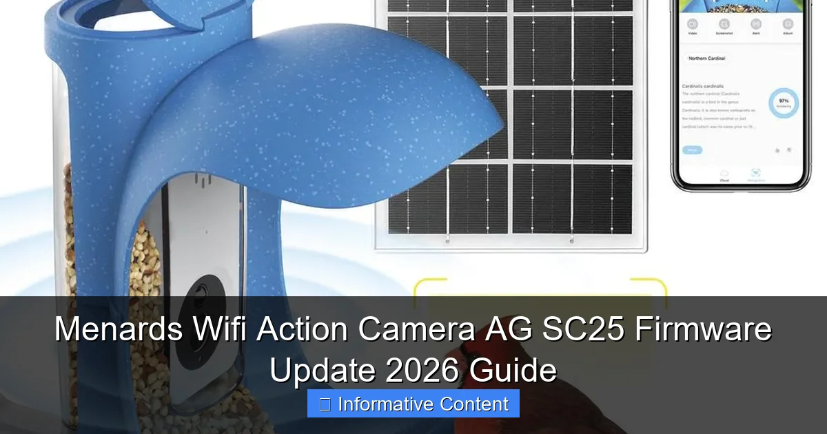Menards Wifi Action Camera AG SC25 Firmware Update 2026 Guide