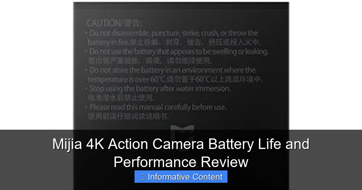Mijia 4K Action Camera Battery Life and Performance Review