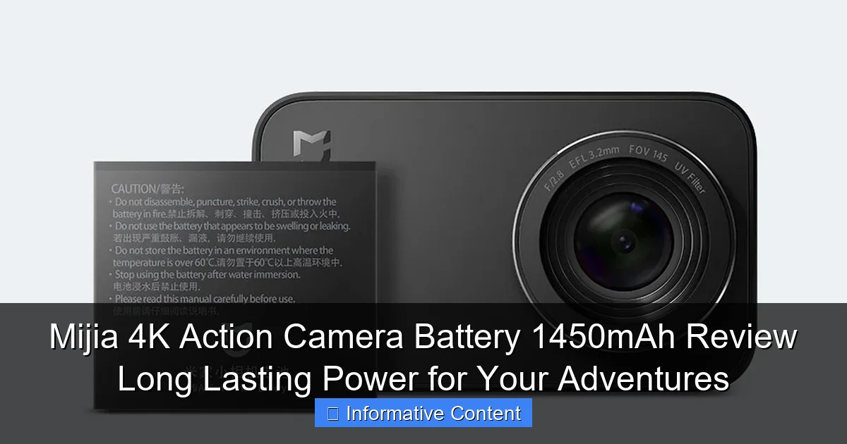 Mijia 4K Action Camera Battery 1450mAh Review Long Lasting Power for Your Adventures
