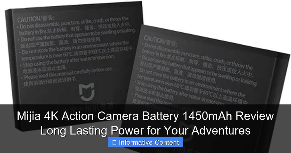 Mijia 4K Action Camera Battery 1450mAh Review Long Lasting Power for Your Adventures