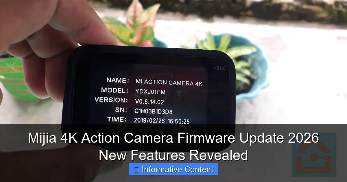 Mijia 4K Action Camera Firmware Update 2026 New Features Revealed