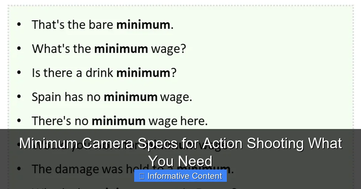 Minimum Camera Specs for Action Shooting What You Need