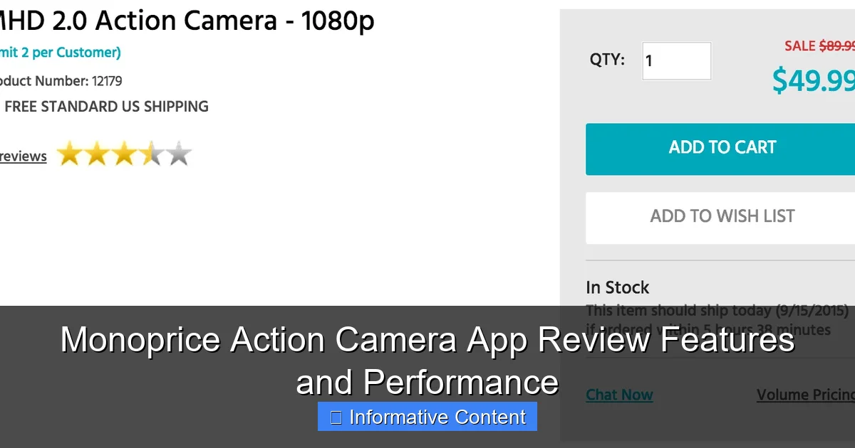 Monoprice Action Camera App Review Features and Performance