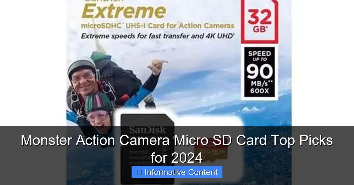 Monster Action Camera Micro SD Card Top Picks for 2024