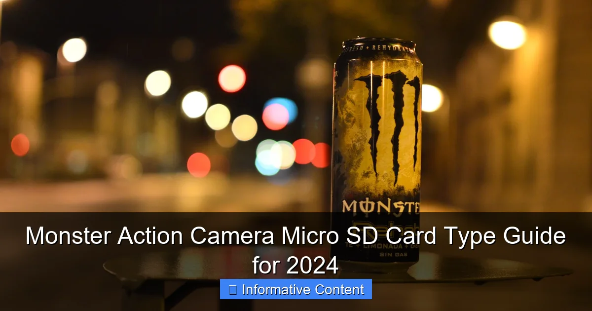 Monster Action Camera Micro SD Card Type Guide for 2024