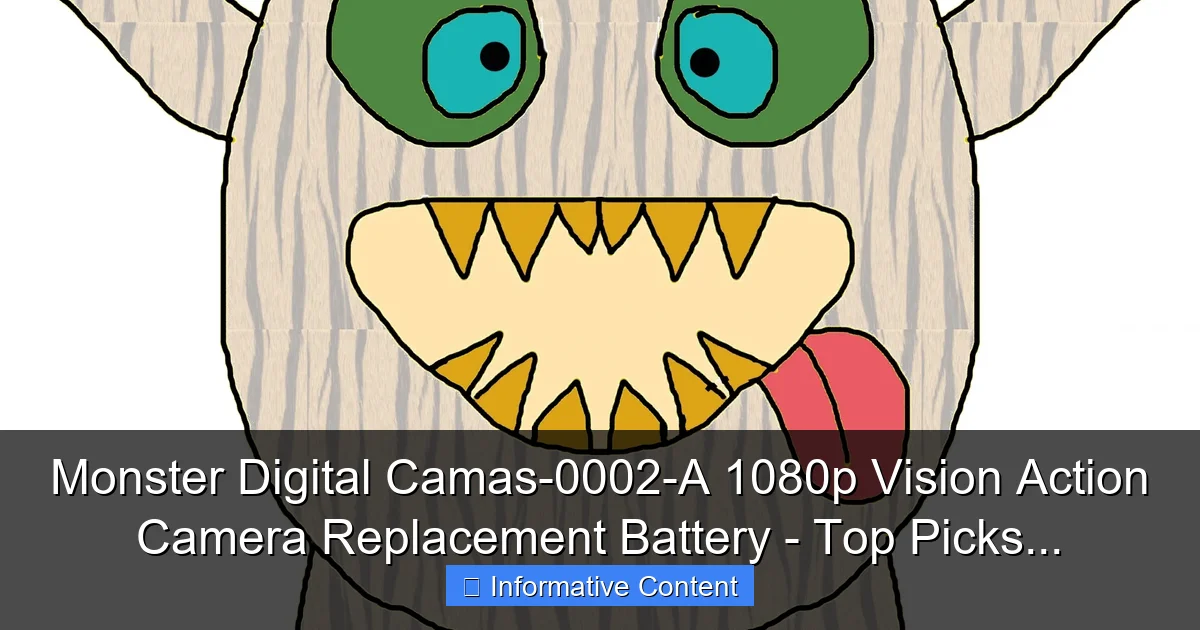 Monster Digital Camas-0002-A 1080p Vision Action Camera Replacement Battery - Top Picks...