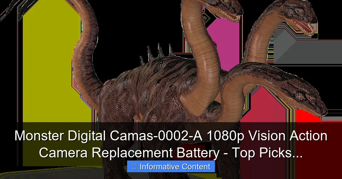 Monster Digital Camas-0002-A 1080p Vision Action Camera Replacement Battery - Top Picks...