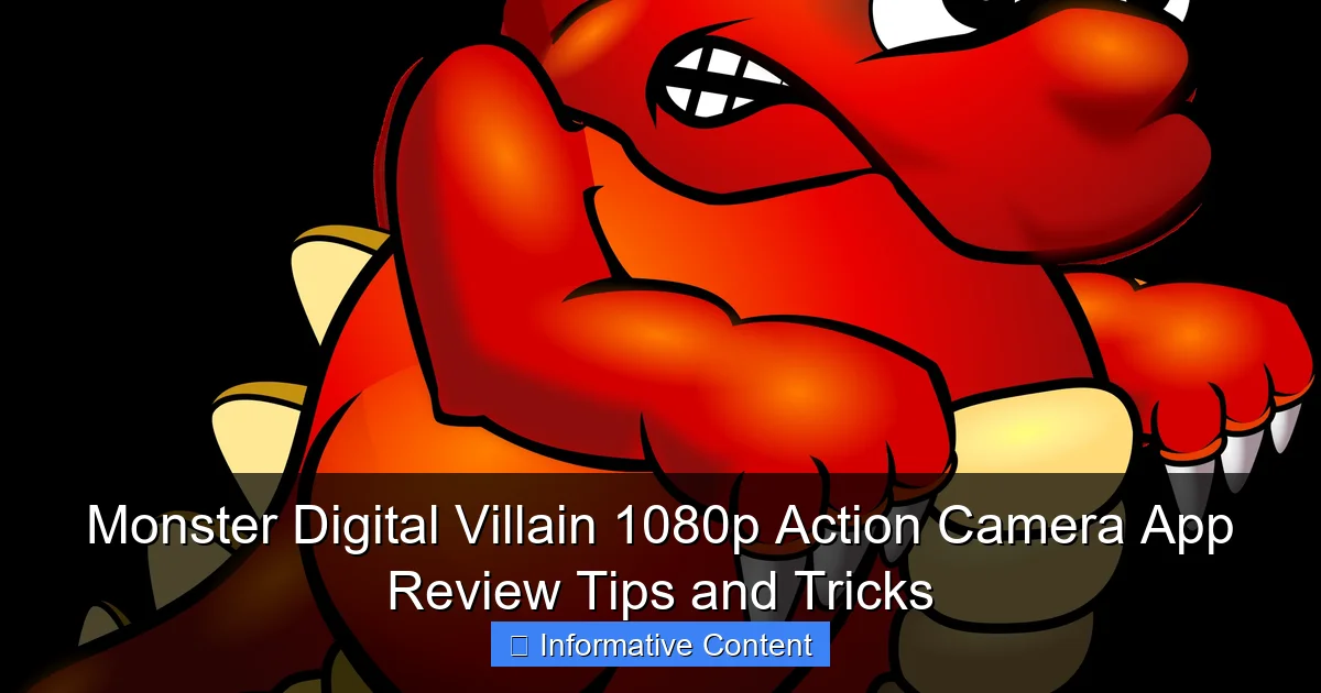 Monster Digital Villain 1080p Action Camera App Review Tips and Tricks