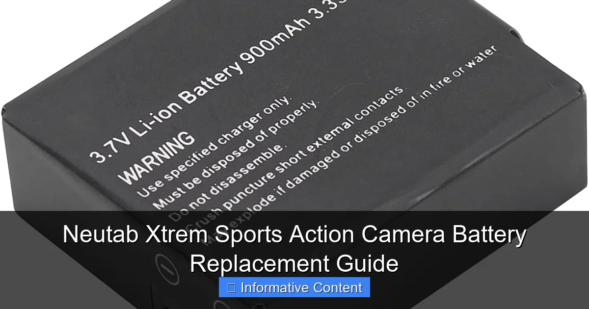 Neutab Xtrem Sports Action Camera Battery Replacement Guide