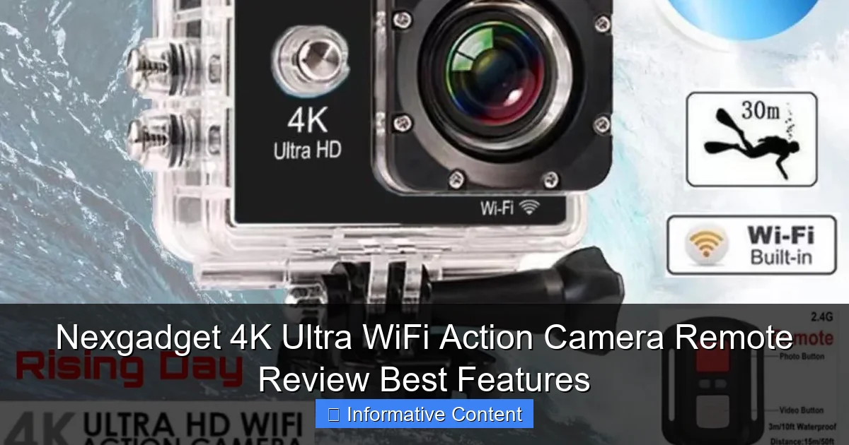 Nexgadget 4K Ultra WiFi Action Camera Remote Review Best Features