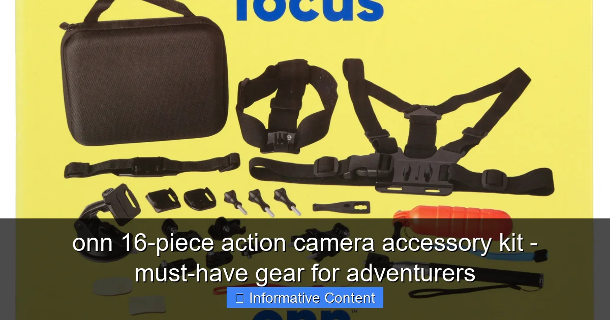 onn 16-piece action camera accessory kit - must-have gear for adventurers